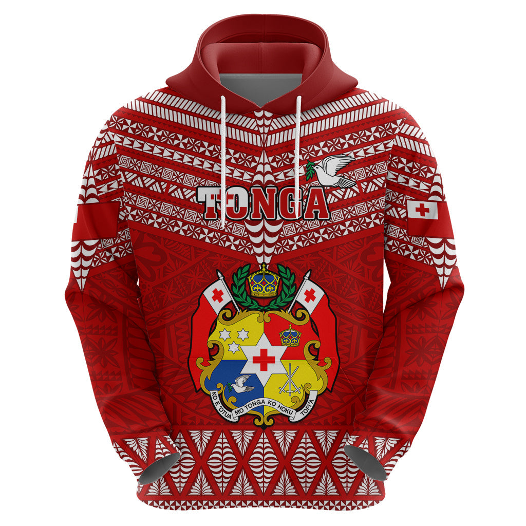 Tonga Rugby Hoodie 2023 World Cup Tongan Kupesi Ngatu Pattern LT14