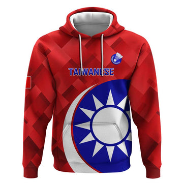 Personalised Taiwan Badminton Hoodie 2024 Taiwanese Proud Dynamic Style LT14
