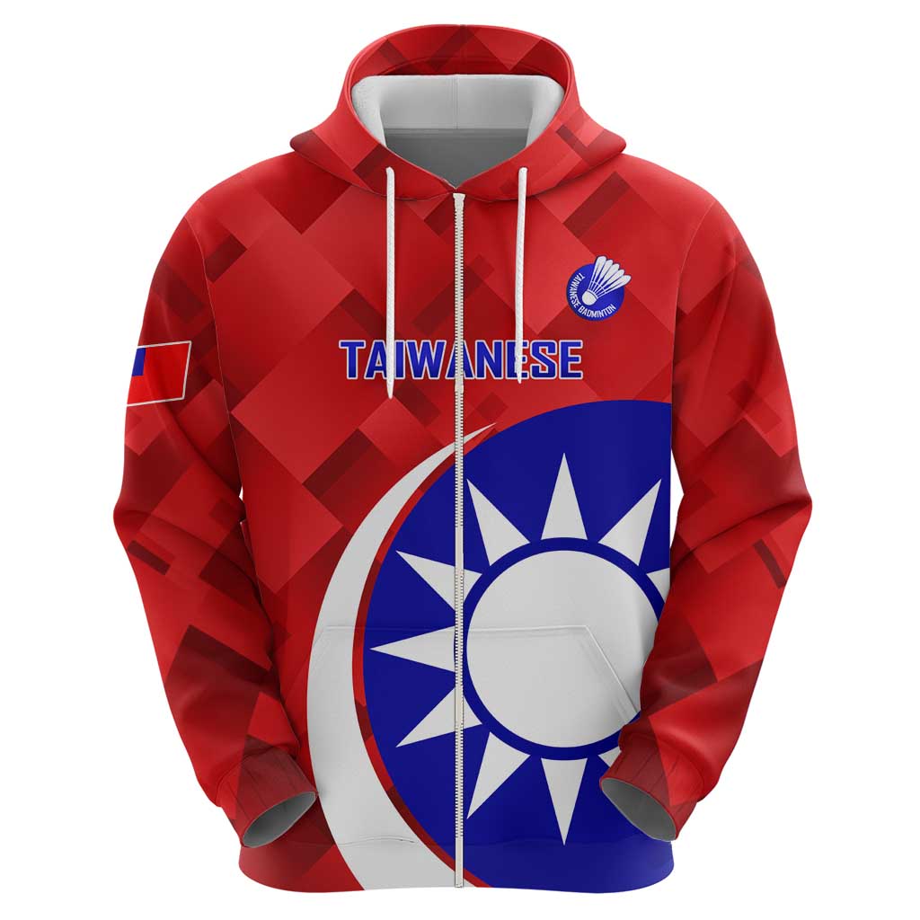 Personalised Taiwan Badminton Hoodie 2024 Taiwanese Proud Dynamic Style LT14