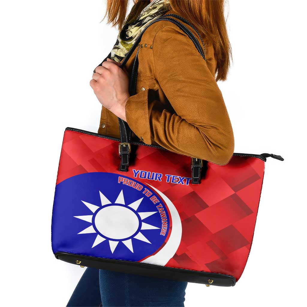 Personalised Taiwan Badminton Leather Tote Bag 2024 Taiwanese Proud Dynamic Style LT14