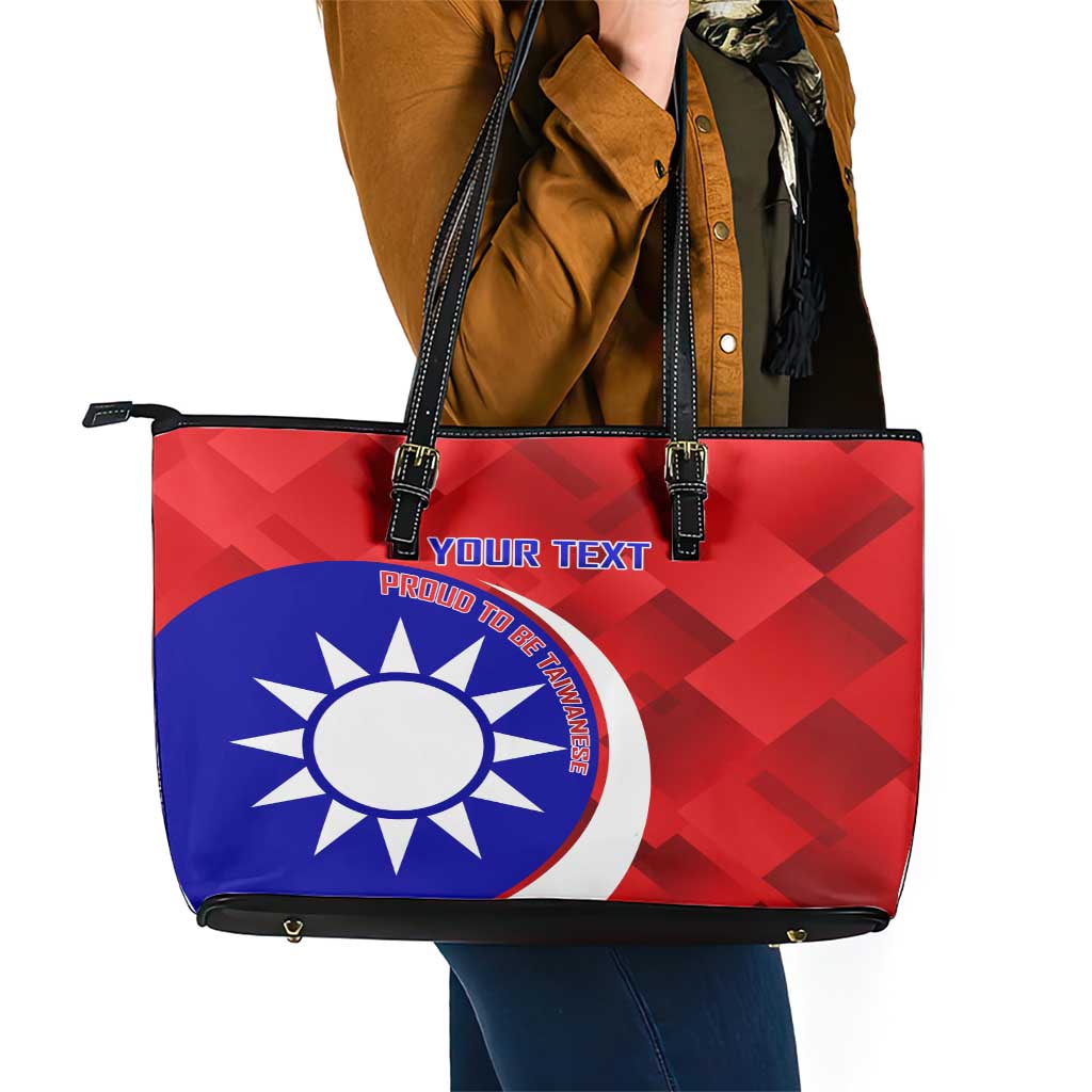 Personalised Taiwan Badminton Leather Tote Bag 2024 Taiwanese Proud Dynamic Style LT14
