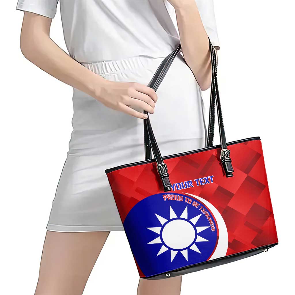 Personalised Taiwan Badminton Leather Tote Bag 2024 Taiwanese Proud Dynamic Style LT14