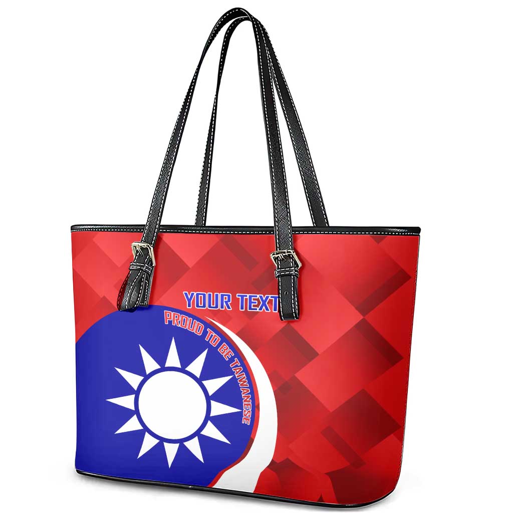 Personalised Taiwan Badminton Leather Tote Bag 2024 Taiwanese Proud Dynamic Style LT14