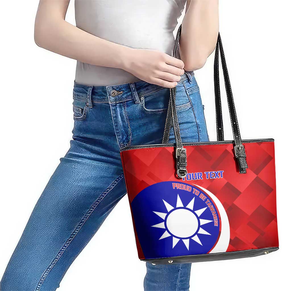 Personalised Taiwan Badminton Leather Tote Bag 2024 Taiwanese Proud Dynamic Style LT14