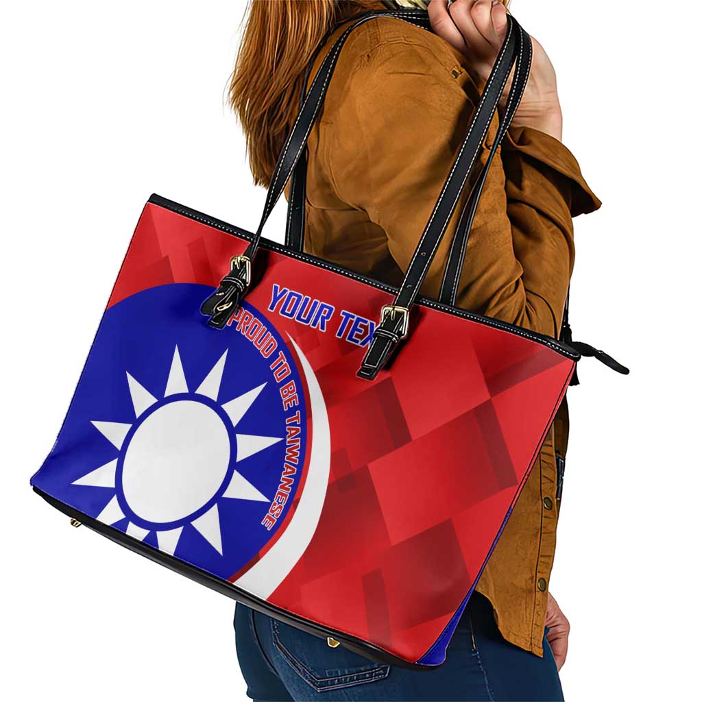 Personalised Taiwan Badminton Leather Tote Bag 2024 Taiwanese Proud Dynamic Style LT14