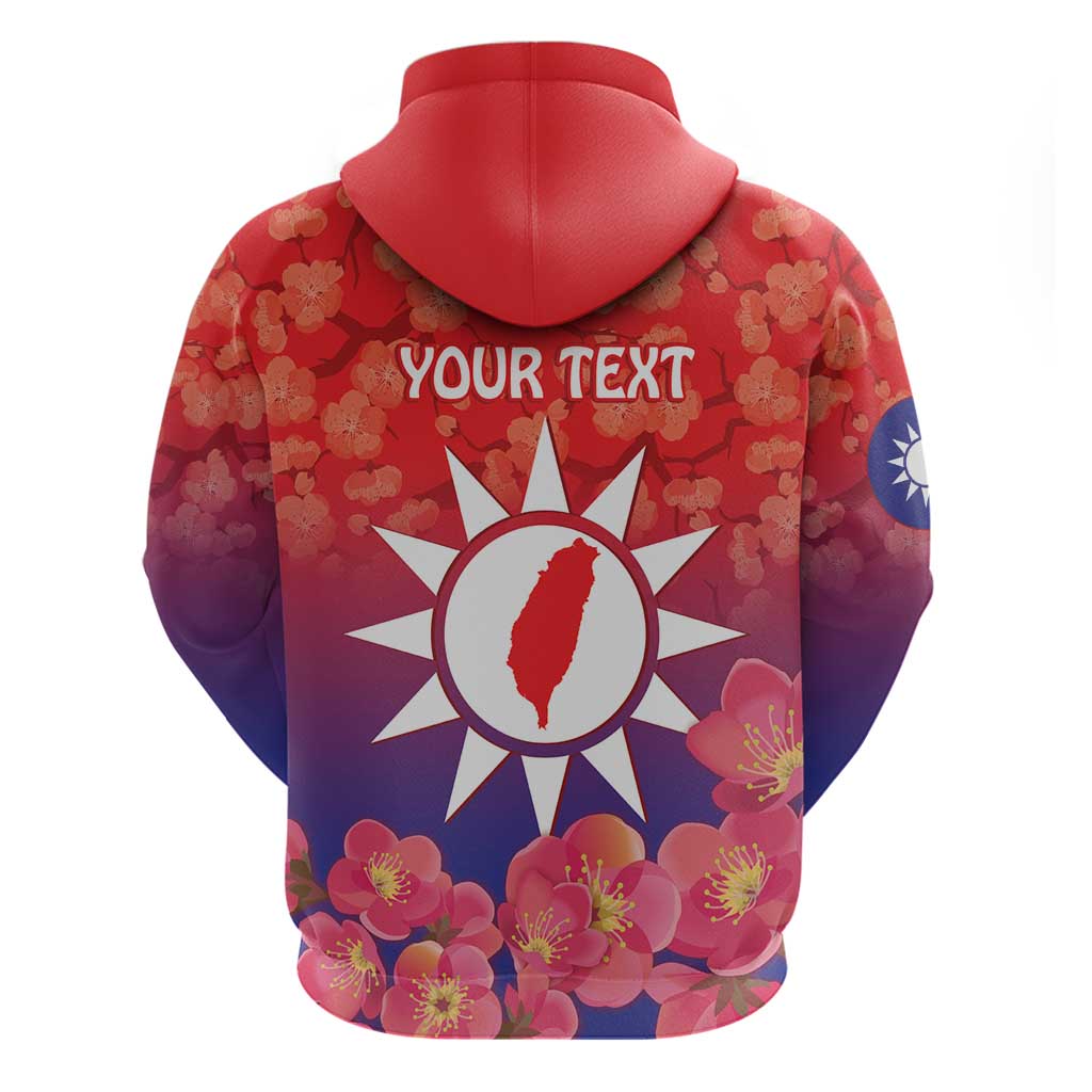 Personalised Taiwan Hoodie Taiwanese Map Mix Prunus Mume Blossoms LT14