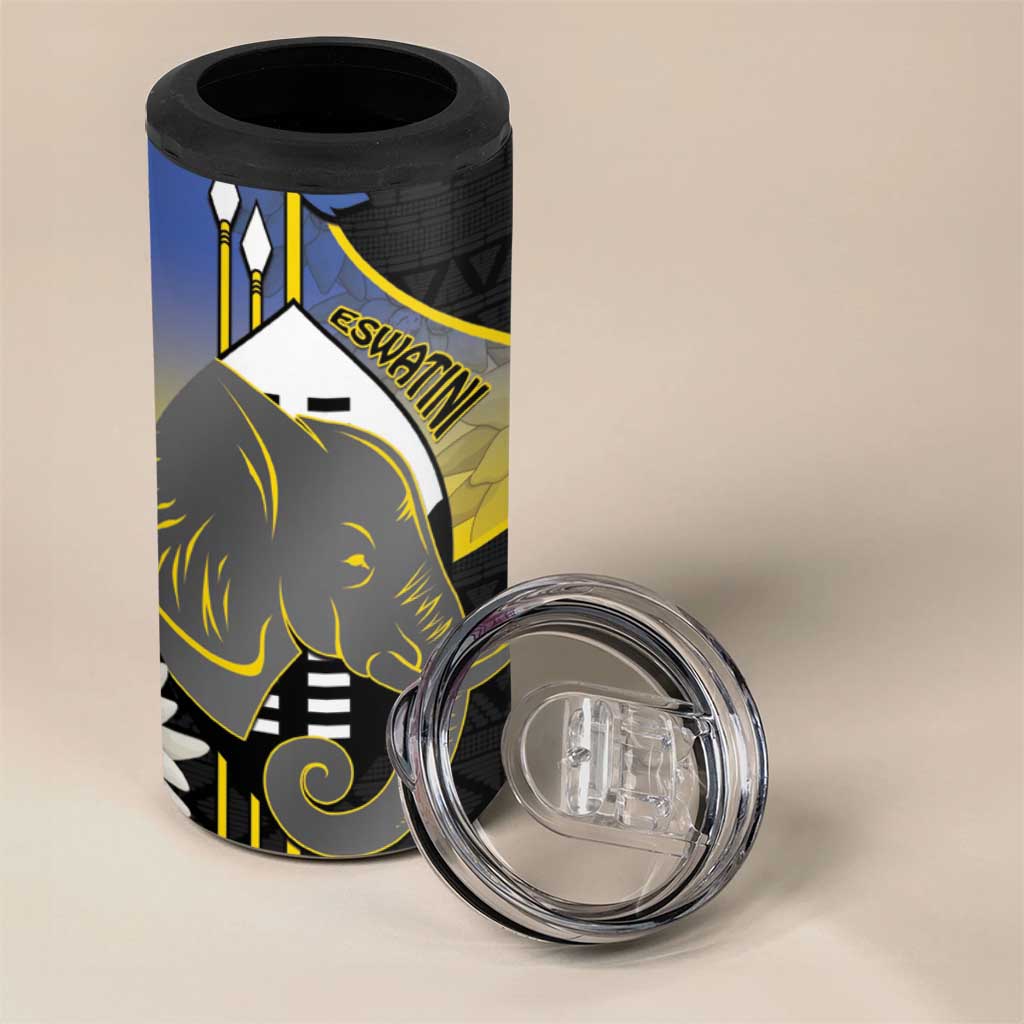 Afro Swaziland Somhlolo Day 4 in 1 Can Cooler Tumbler Nguni Shield African Pattern LT14