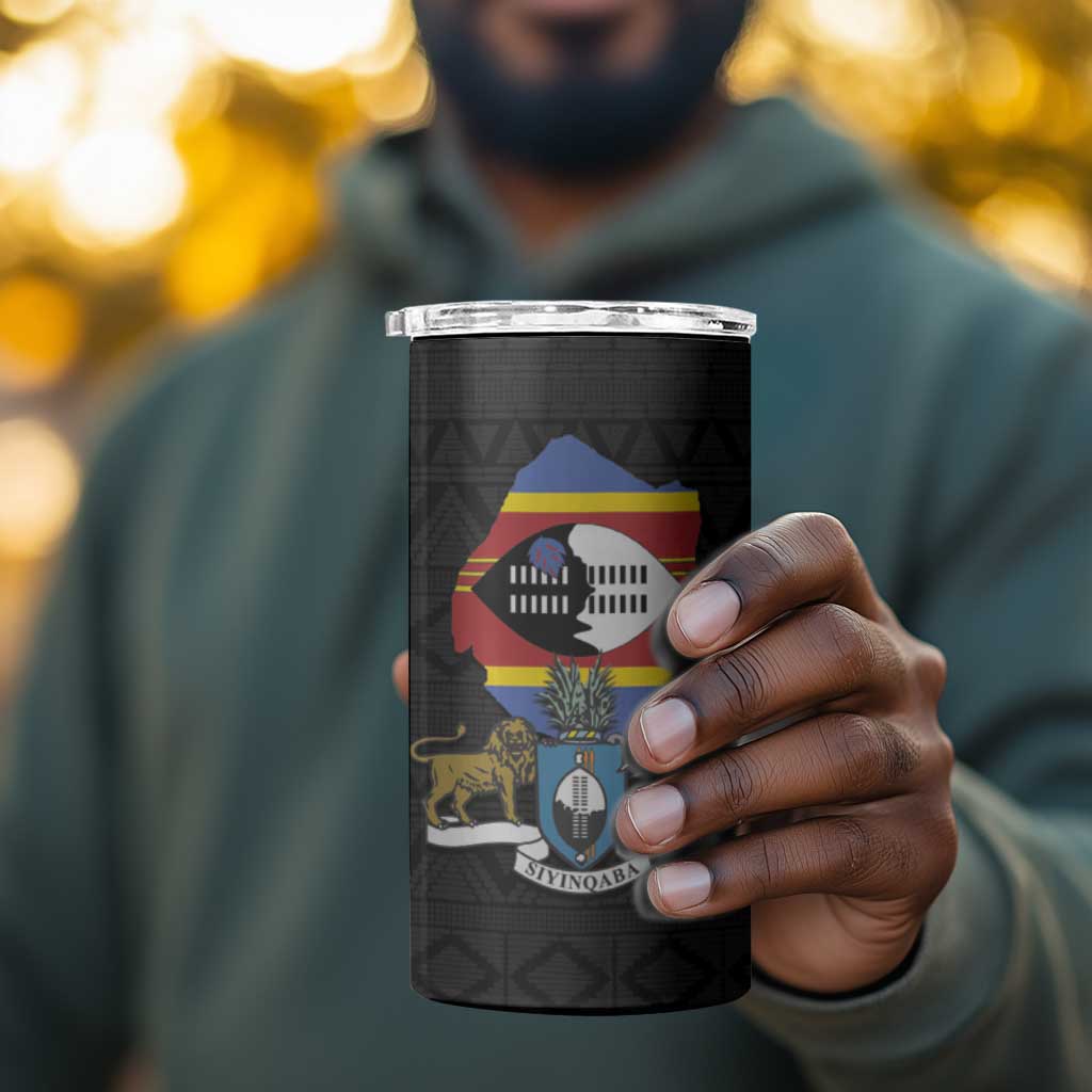 Afro Swaziland Somhlolo Day 4 in 1 Can Cooler Tumbler Nguni Shield African Pattern LT14