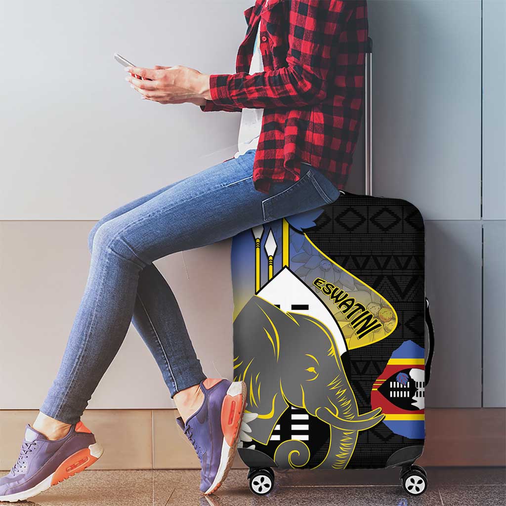 Eswatini Independence Day Luggage Cover Swaziland Nguni Shield African Pattern LT14