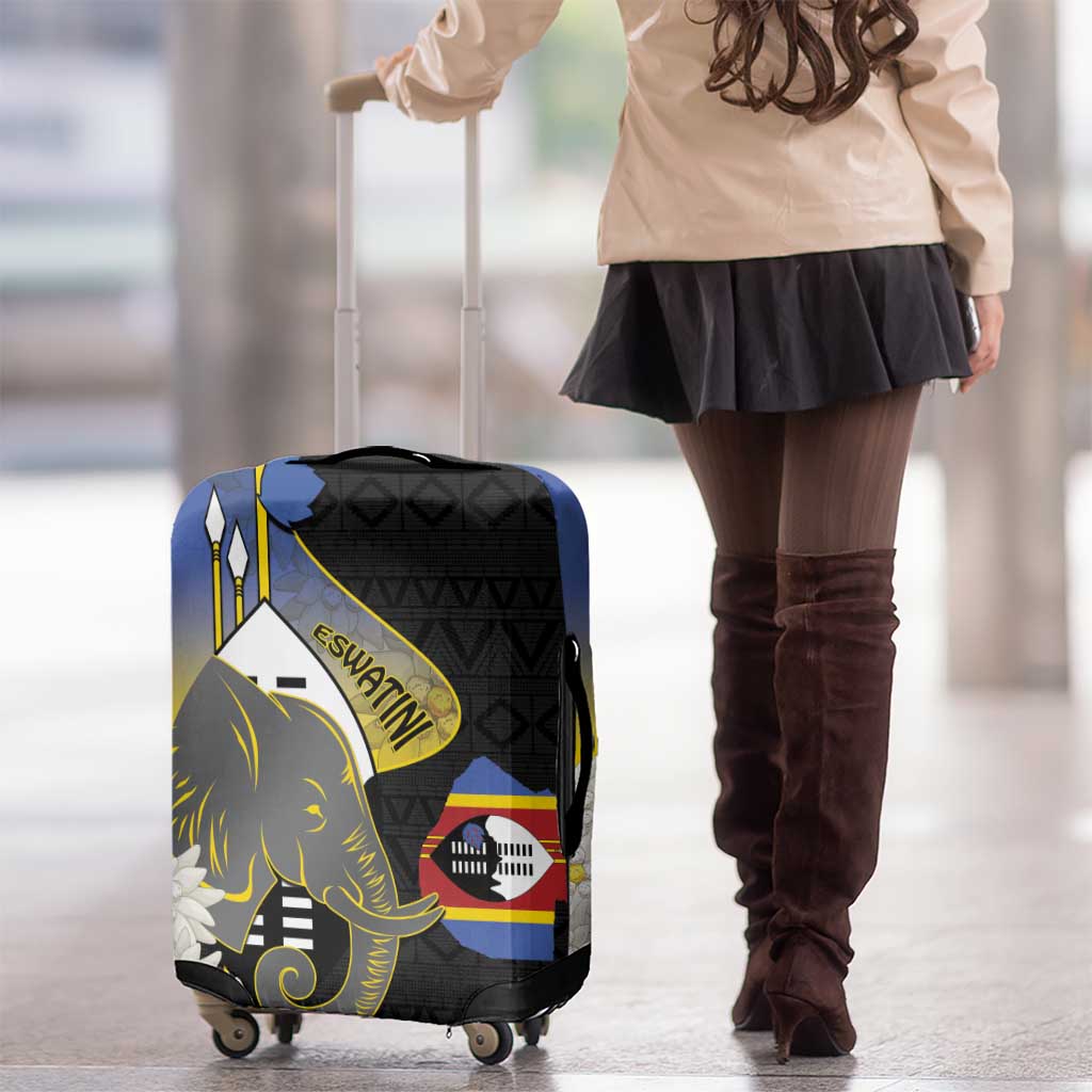 Eswatini Independence Day Luggage Cover Swaziland Nguni Shield African Pattern LT14