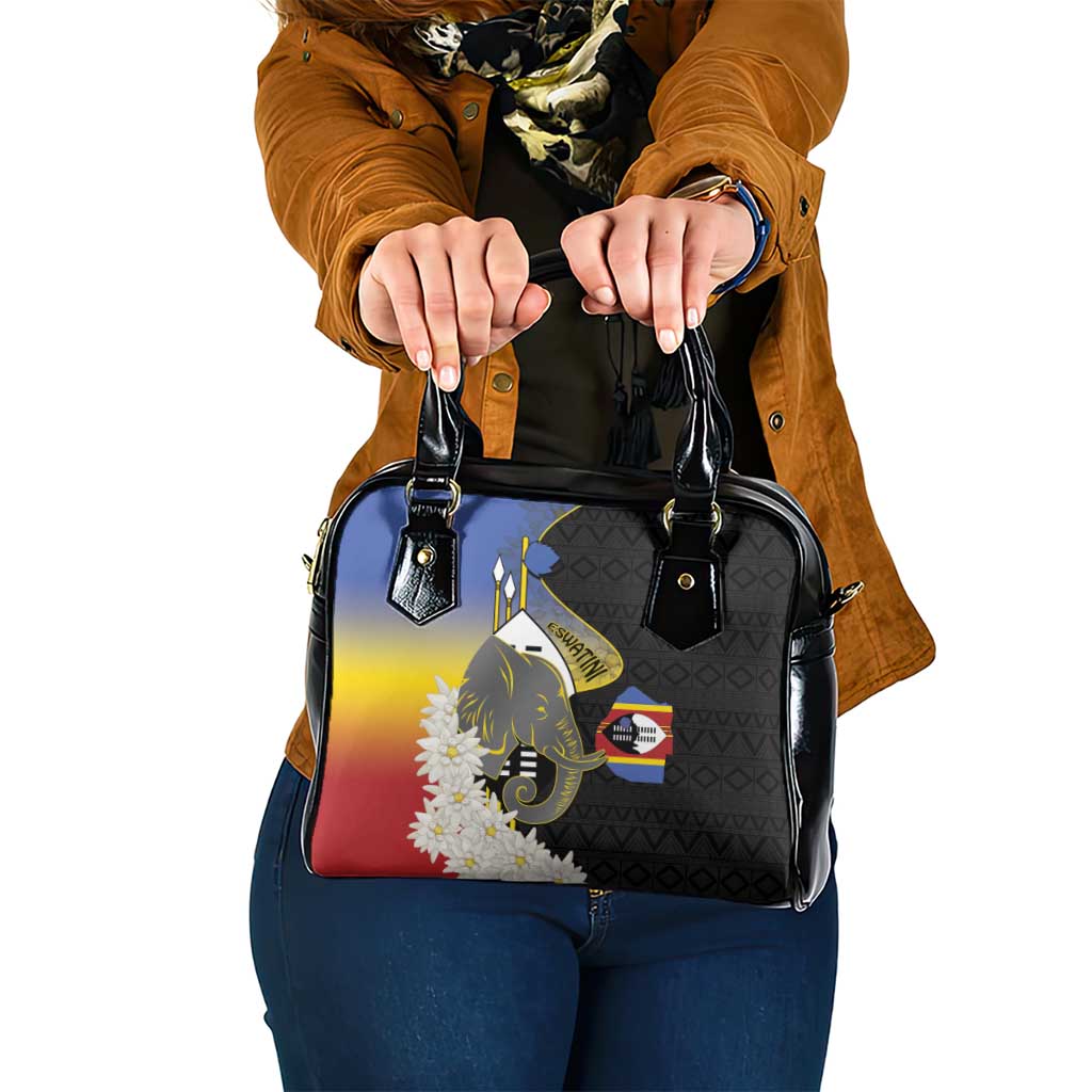 Eswatini Independence Day Shoulder Handbag Swaziland Nguni Shield African Pattern LT14