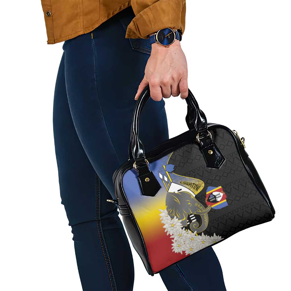 Eswatini Independence Day Shoulder Handbag Swaziland Nguni Shield African Pattern LT14