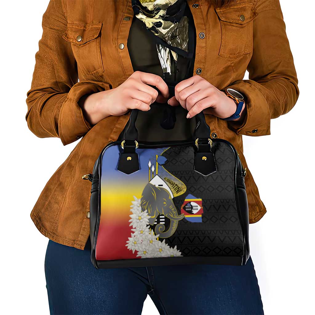 Eswatini Independence Day Shoulder Handbag Swaziland Nguni Shield African Pattern LT14