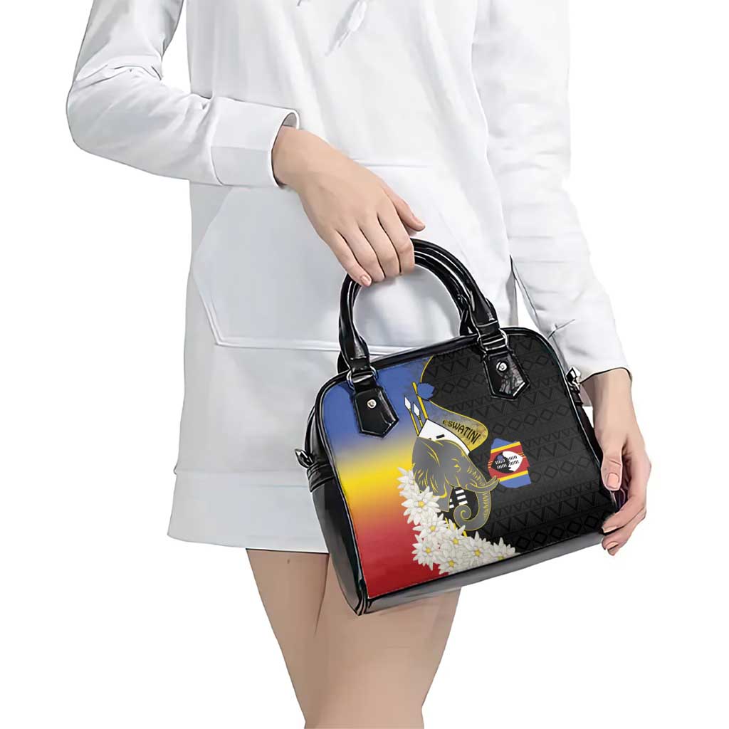 Eswatini Independence Day Shoulder Handbag Swaziland Nguni Shield African Pattern LT14