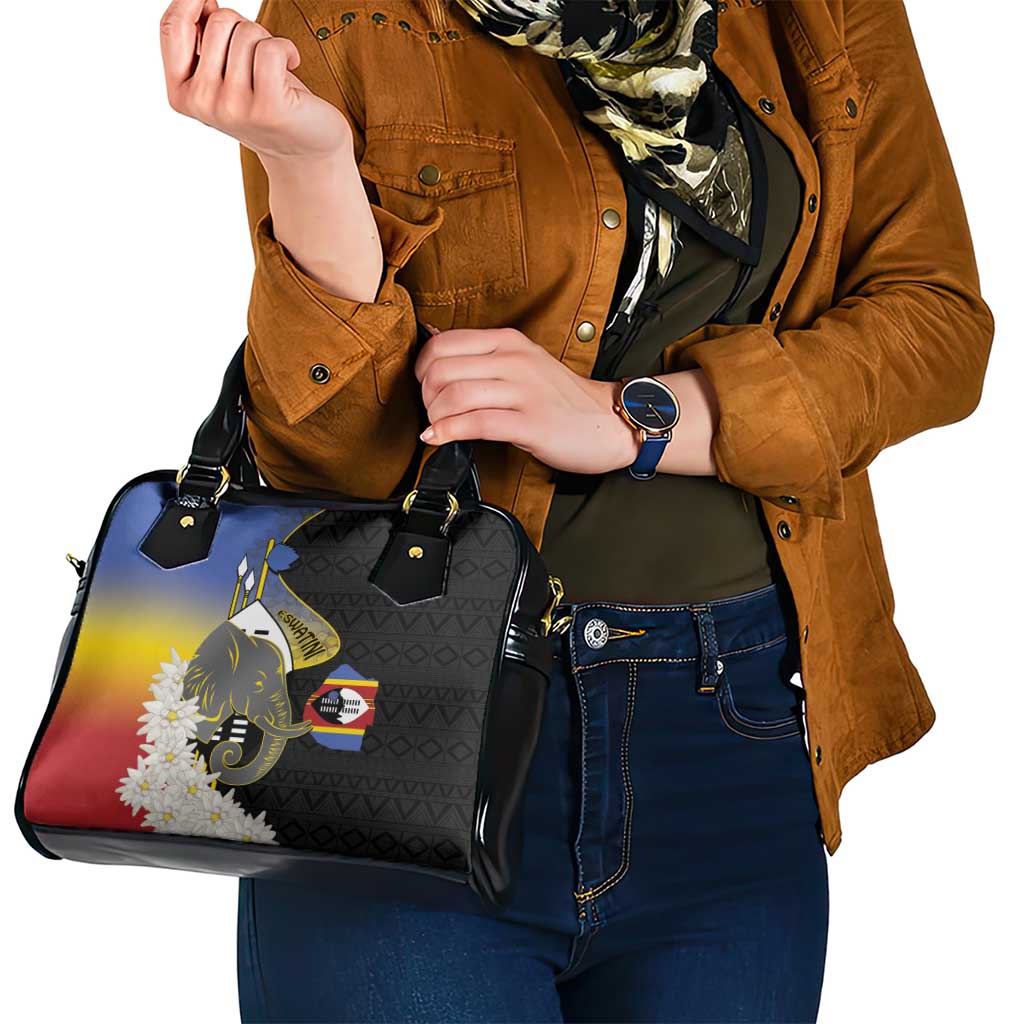 Eswatini Independence Day Shoulder Handbag Swaziland Nguni Shield African Pattern LT14