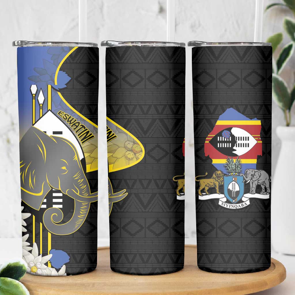 Afro Swaziland Somhlolo Day Skinny Tumbler Nguni Shield African Pattern LT14