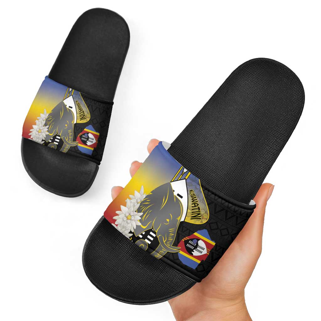 Eswatini Independence Day Slide Sandals Swaziland Nguni Shield African Pattern LT14