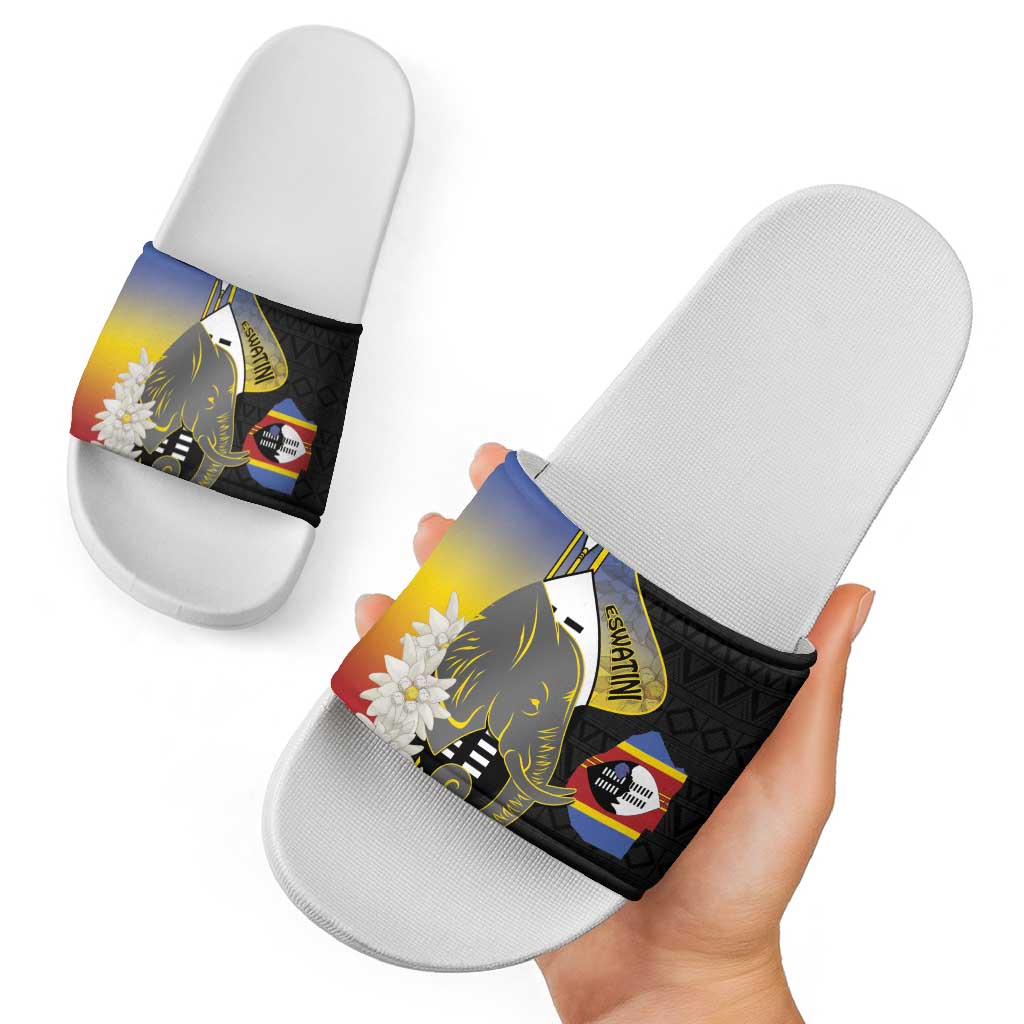 Eswatini Independence Day Slide Sandals Swaziland Nguni Shield African Pattern LT14