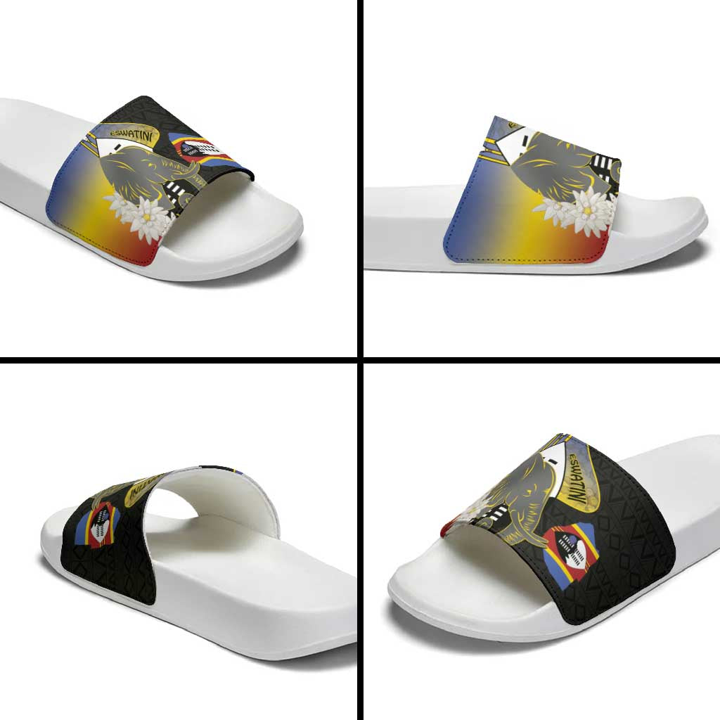 Eswatini Independence Day Slide Sandals Swaziland Nguni Shield African Pattern LT14