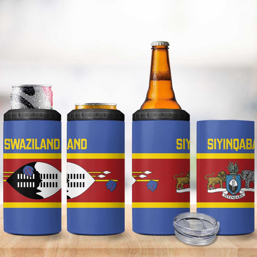 Afro Swaziland 4 in 1 Can Cooler Tumbler Siyinqaba Eswatini Flag Style LT14