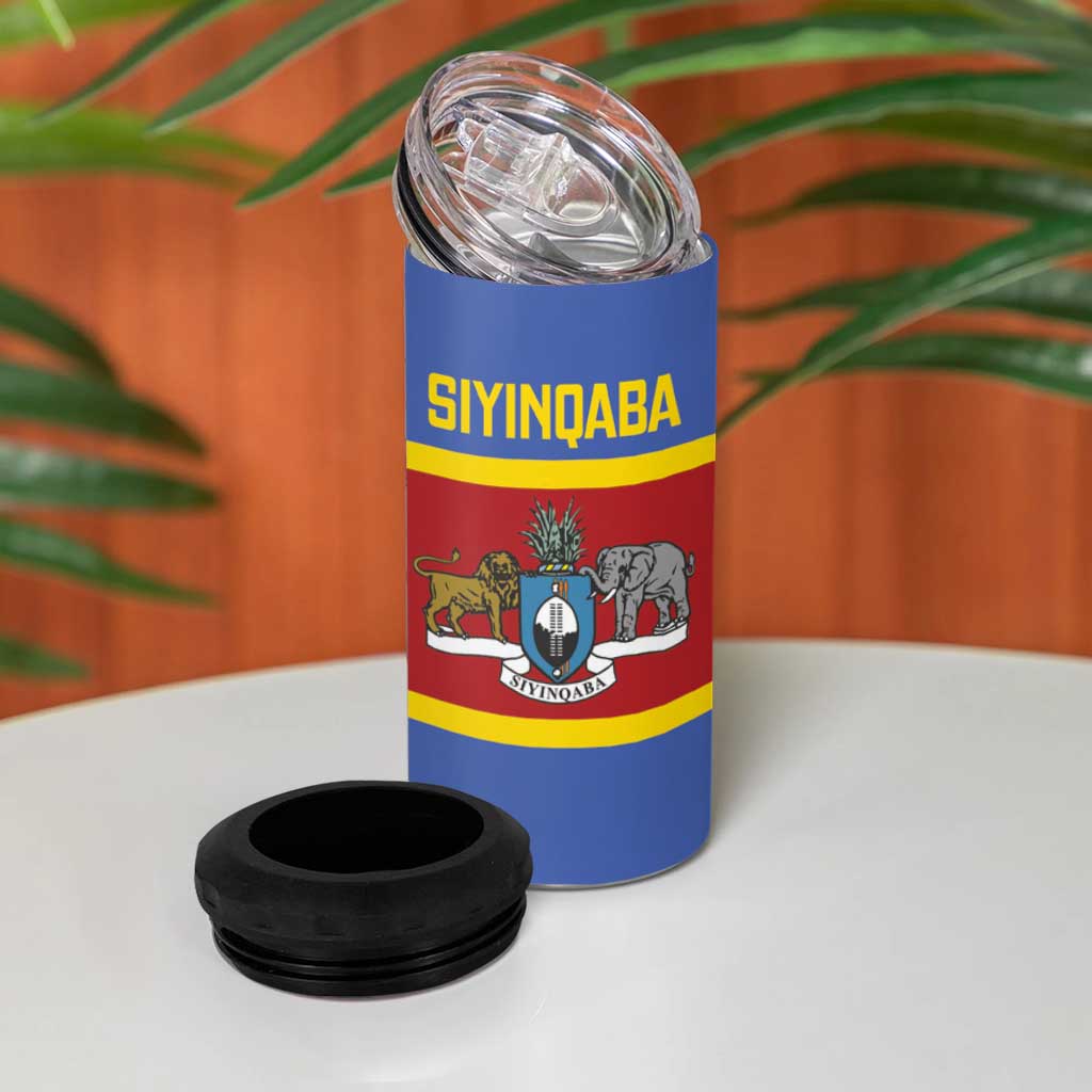 Afro Swaziland 4 in 1 Can Cooler Tumbler Siyinqaba Eswatini Flag Style LT14