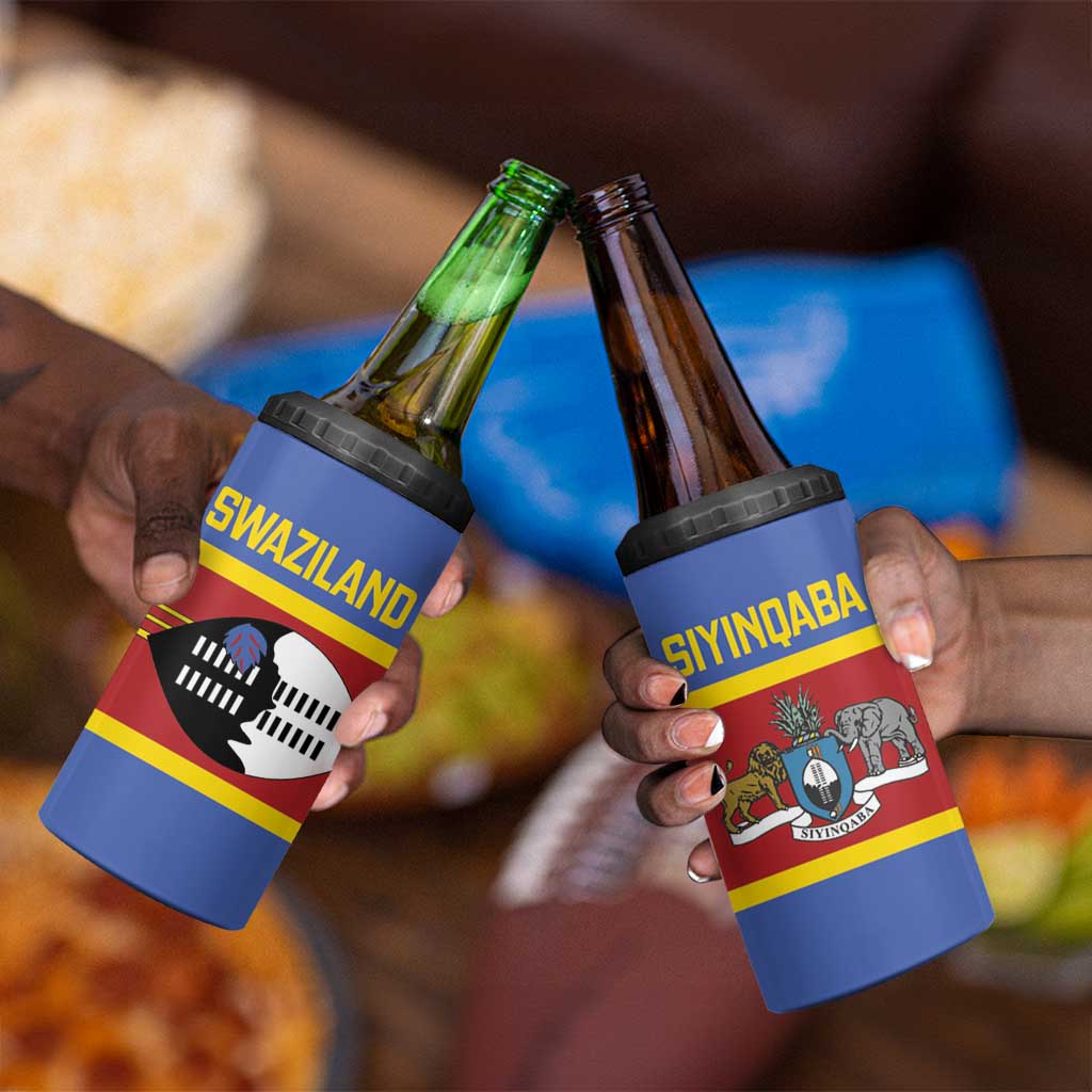 Afro Swaziland 4 in 1 Can Cooler Tumbler Siyinqaba Eswatini Flag Style LT14