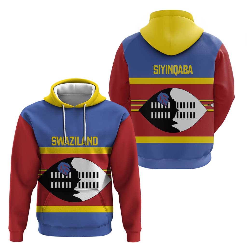 Swaziland Hoodie Siyinqaba Eswatini Flag Style LT14