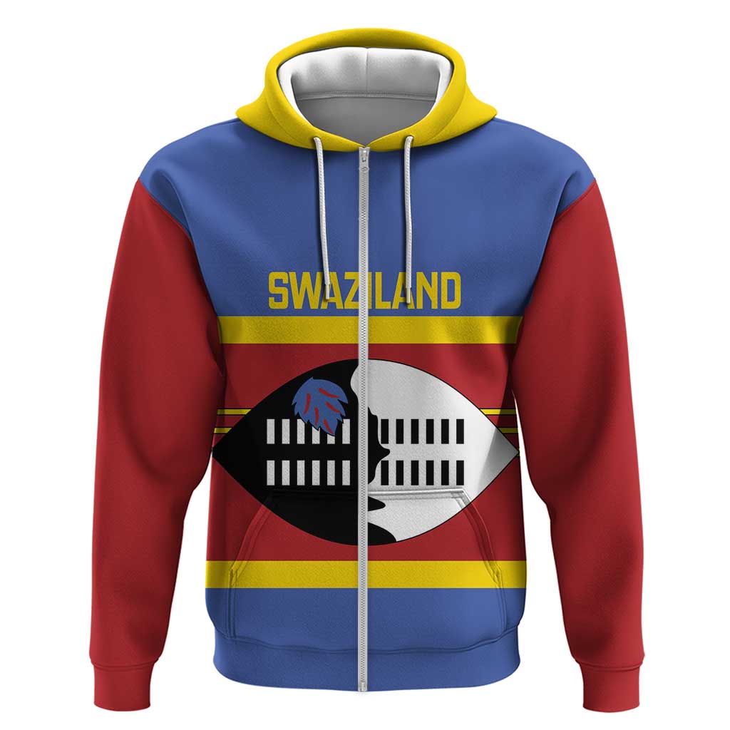 Swaziland Hoodie Siyinqaba Eswatini Flag Style LT14
