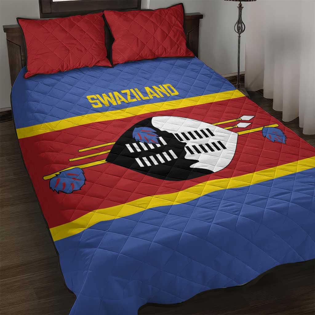 Afro Swaziland Quilt Bed Set Siyinqaba Eswatini Flag Style LT14
