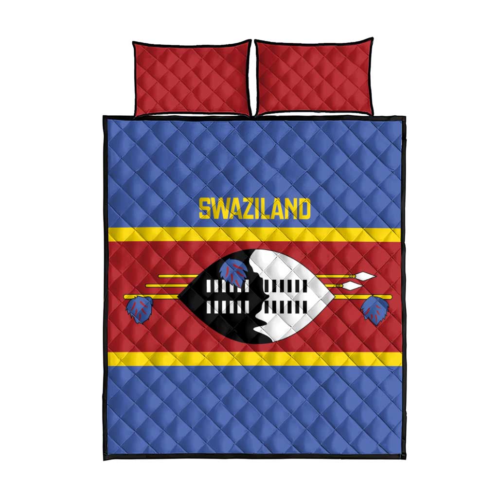 Afro Swaziland Quilt Bed Set Siyinqaba Eswatini Flag Style LT14