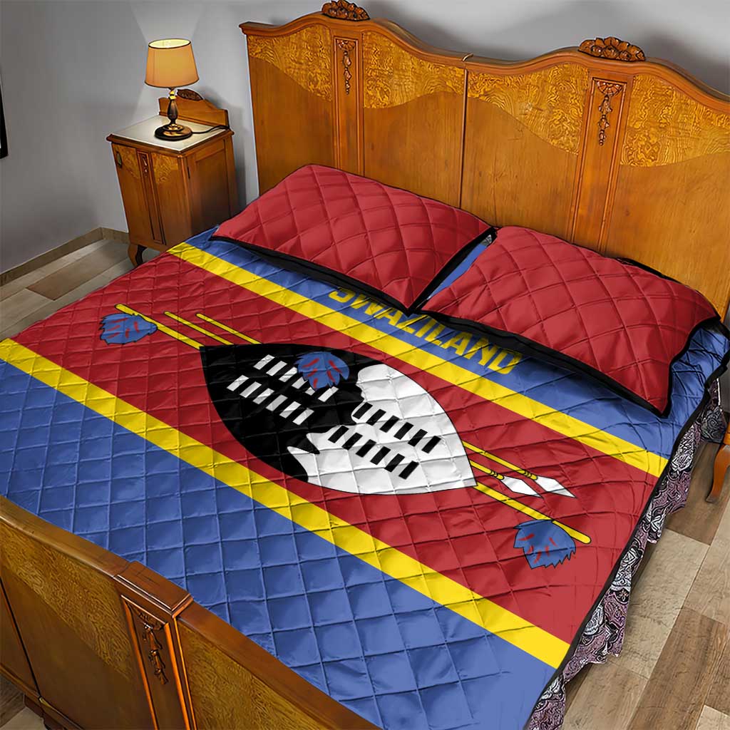 Afro Swaziland Quilt Bed Set Siyinqaba Eswatini Flag Style LT14