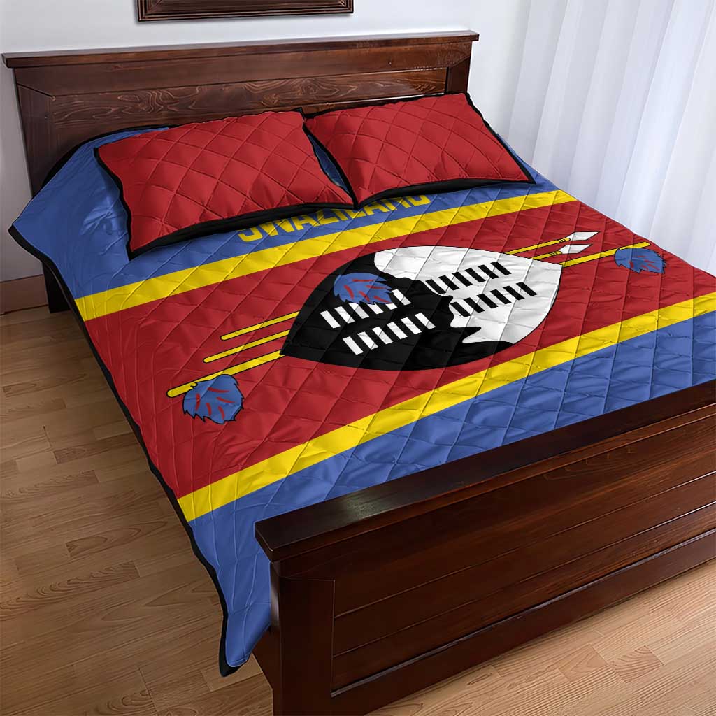 Afro Swaziland Quilt Bed Set Siyinqaba Eswatini Flag Style LT14