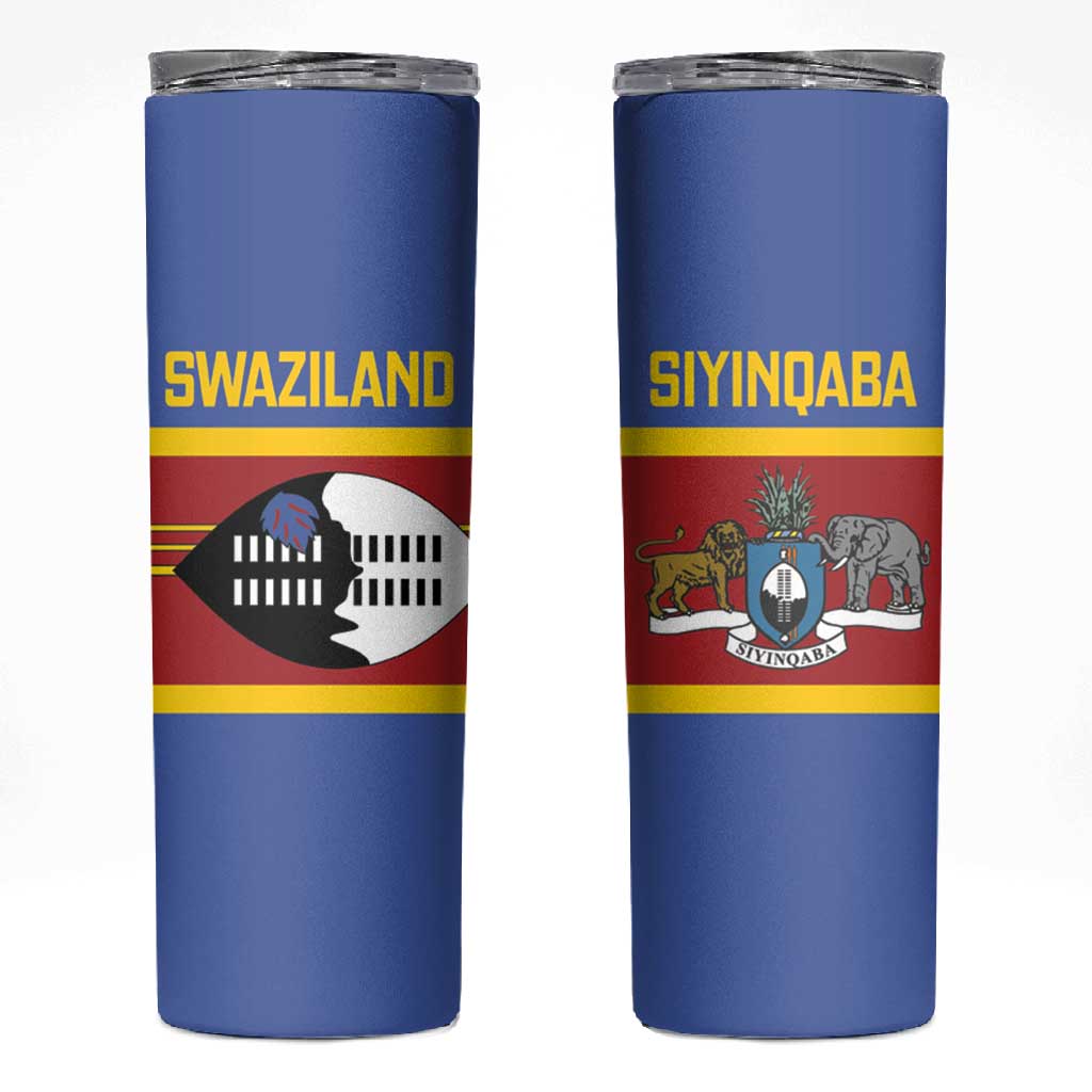 Afro Swaziland Skinny Tumbler Siyinqaba Eswatini Flag Style LT14