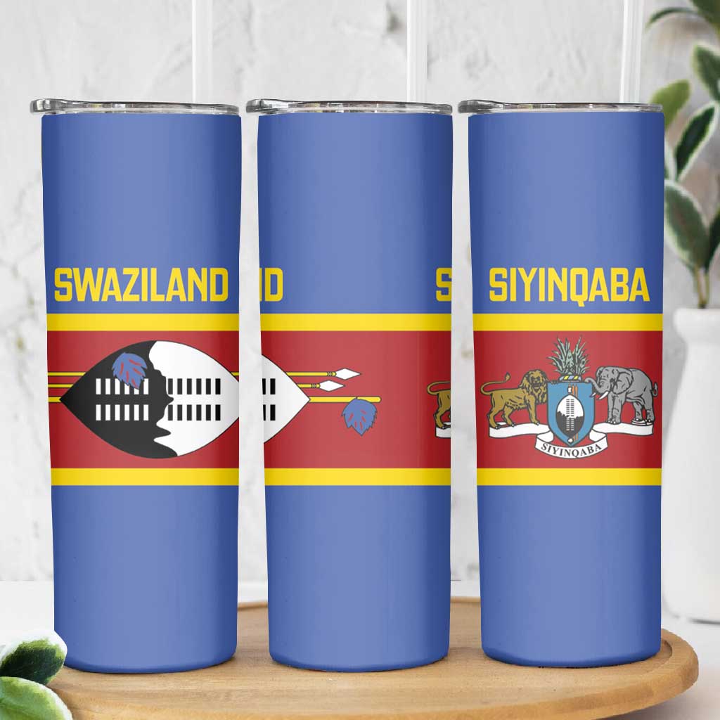 Afro Swaziland Skinny Tumbler Siyinqaba Eswatini Flag Style LT14