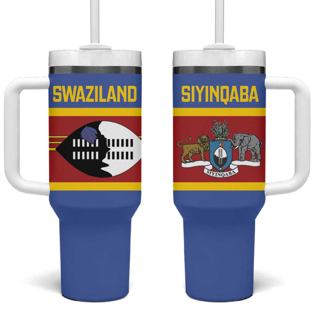 Afro Swaziland Tumbler With Handle Siyinqaba Eswatini Flag Style LT14