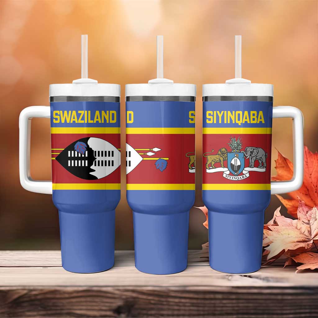 Afro Swaziland Tumbler With Handle Siyinqaba Eswatini Flag Style LT14