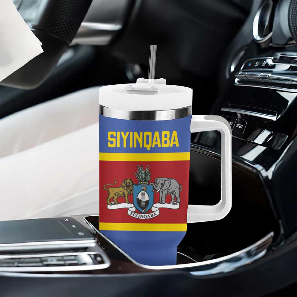 Afro Swaziland Tumbler With Handle Siyinqaba Eswatini Flag Style LT14