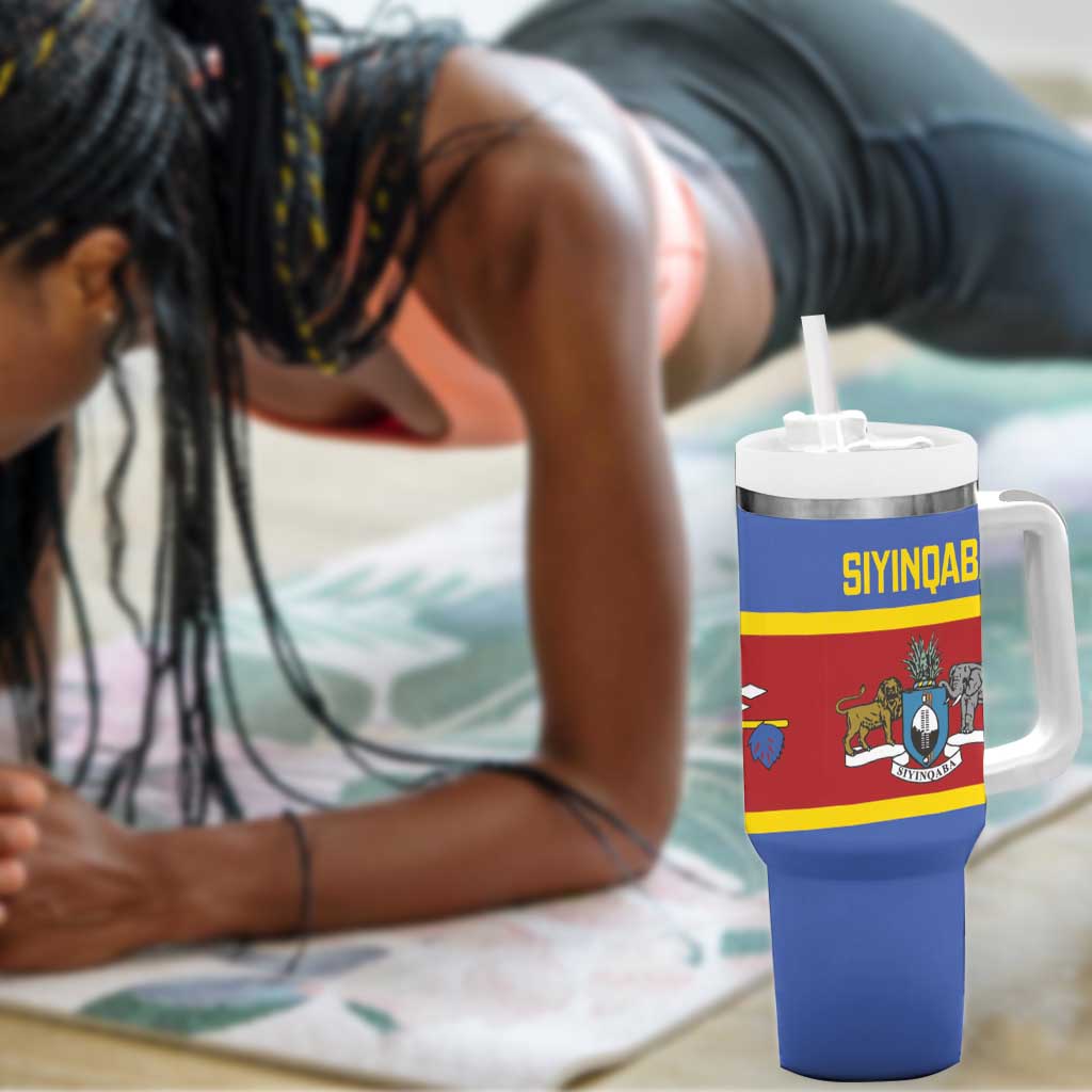 Afro Swaziland Tumbler With Handle Siyinqaba Eswatini Flag Style LT14