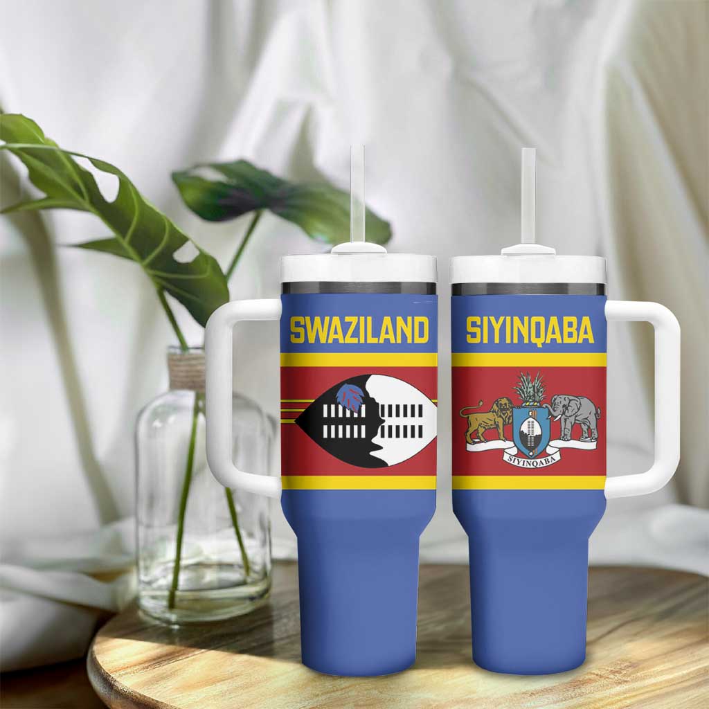 Afro Swaziland Tumbler With Handle Siyinqaba Eswatini Flag Style LT14
