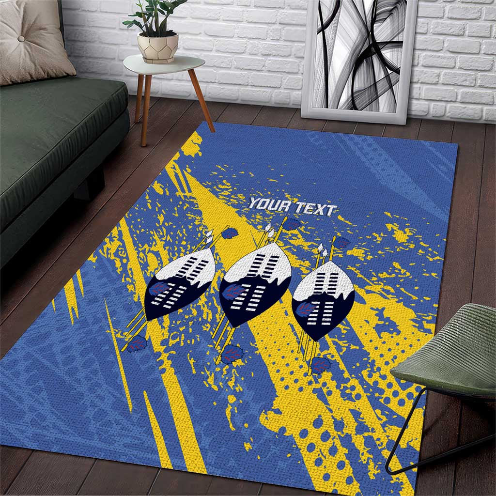 Eswatini Football Custom Area Rug Sihlangu Semnikati Blue LT14