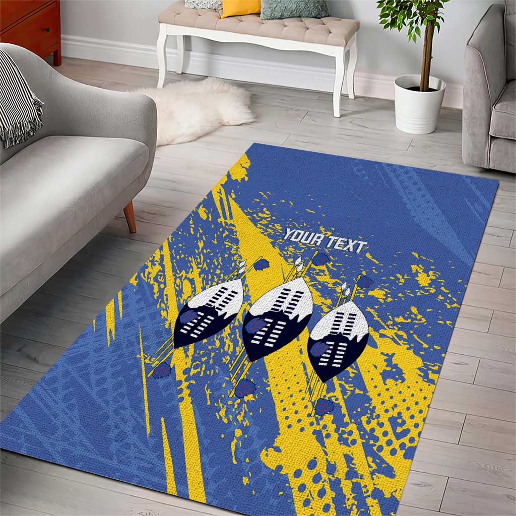 Eswatini Football Custom Area Rug Sihlangu Semnikati Blue LT14