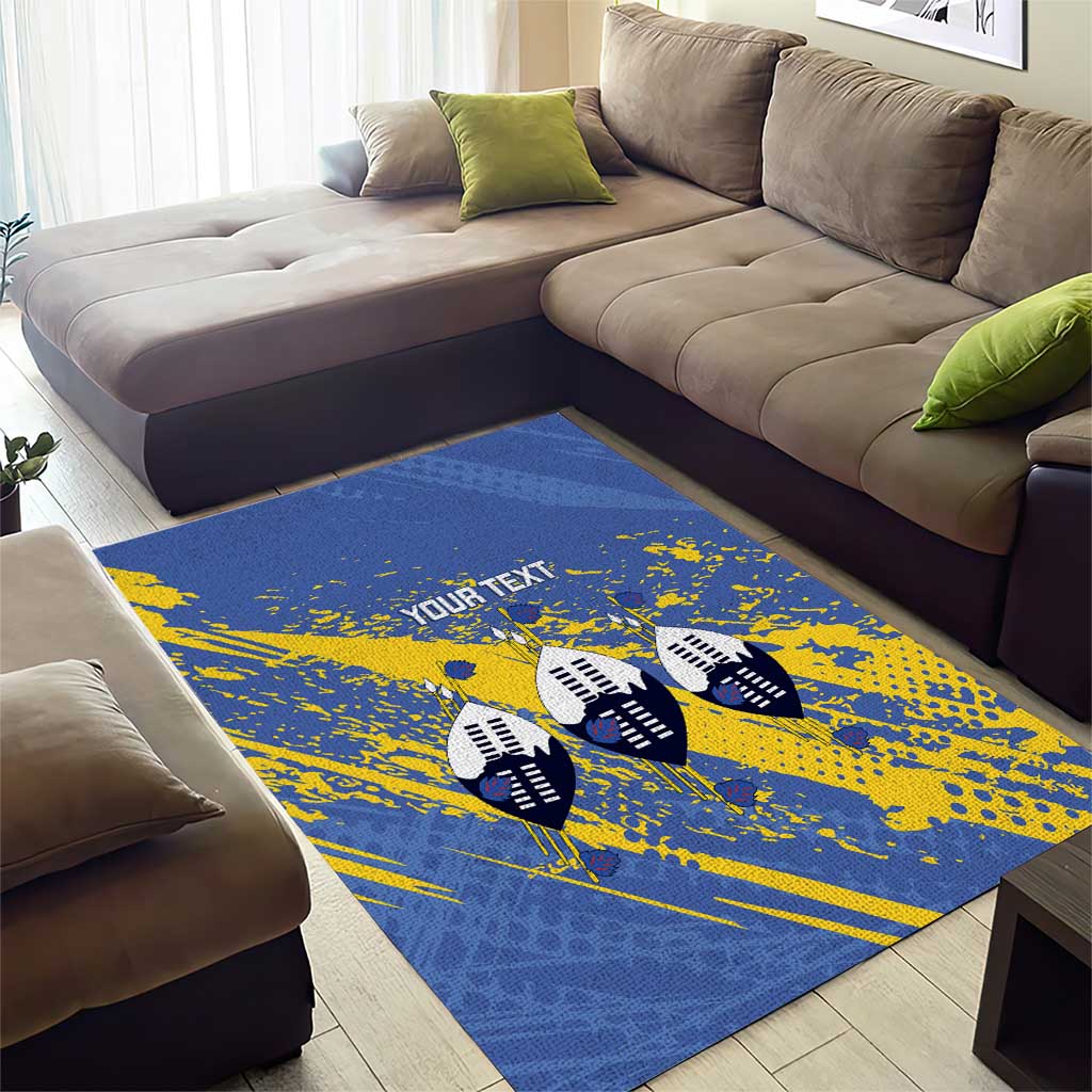 Eswatini Football Custom Area Rug Sihlangu Semnikati Blue LT14