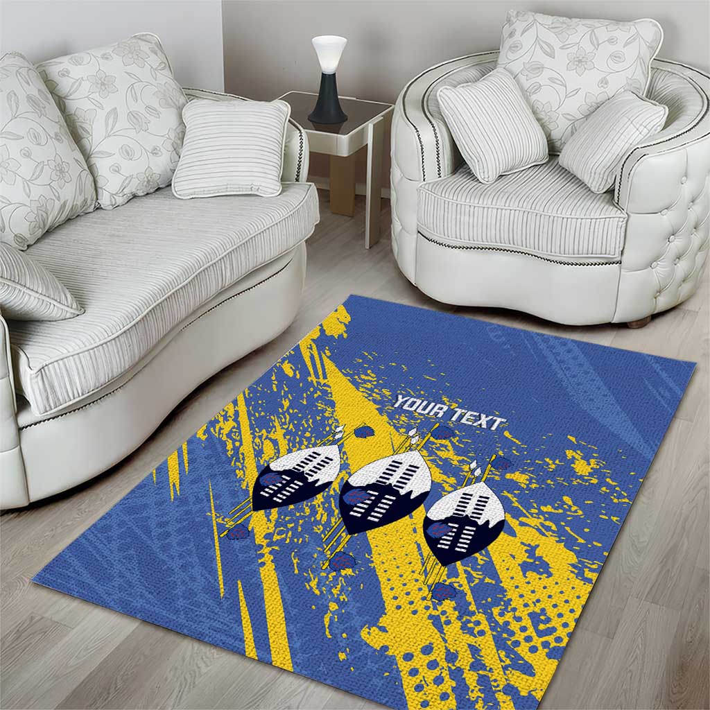 Eswatini Football Custom Area Rug Sihlangu Semnikati Blue LT14