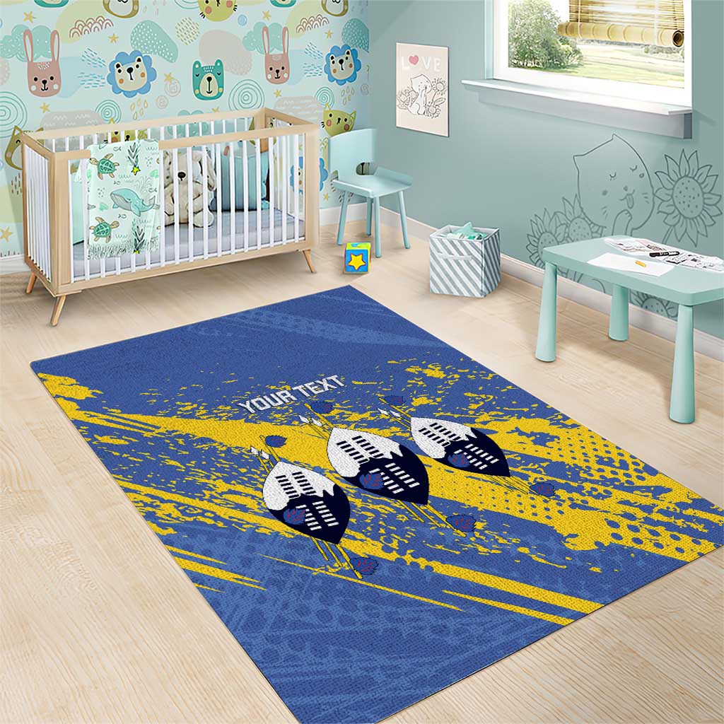 Eswatini Football Custom Area Rug Sihlangu Semnikati Blue LT14
