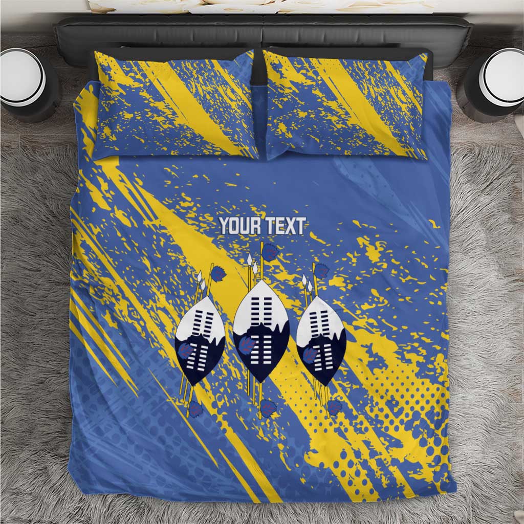 Eswatini Football Custom Bedding Set Sihlangu Semnikati Blue LT14