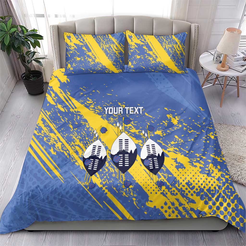 Eswatini Football Custom Bedding Set Sihlangu Semnikati Blue LT14