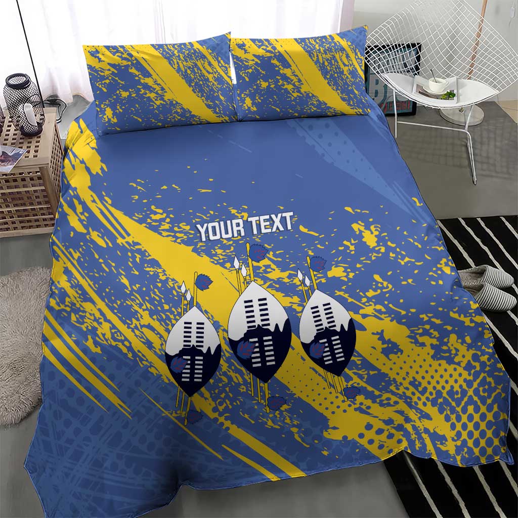 Eswatini Football Custom Bedding Set Sihlangu Semnikati Blue LT14