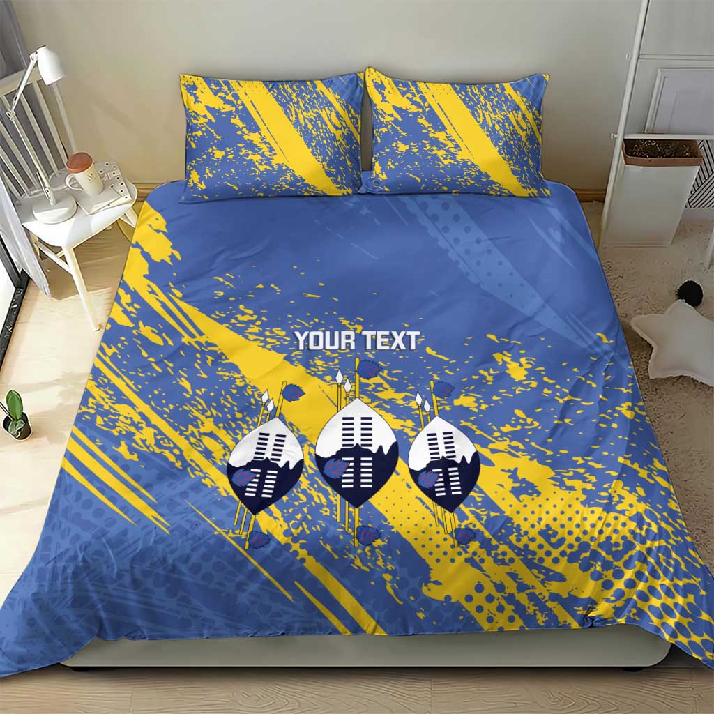 Eswatini Football Custom Bedding Set Sihlangu Semnikati Blue LT14