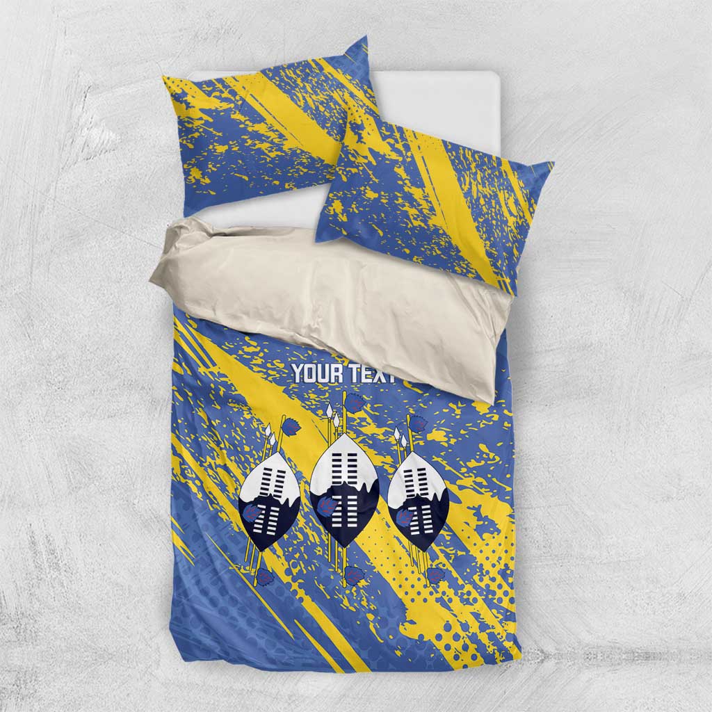 Eswatini Football Custom Bedding Set Sihlangu Semnikati Blue LT14