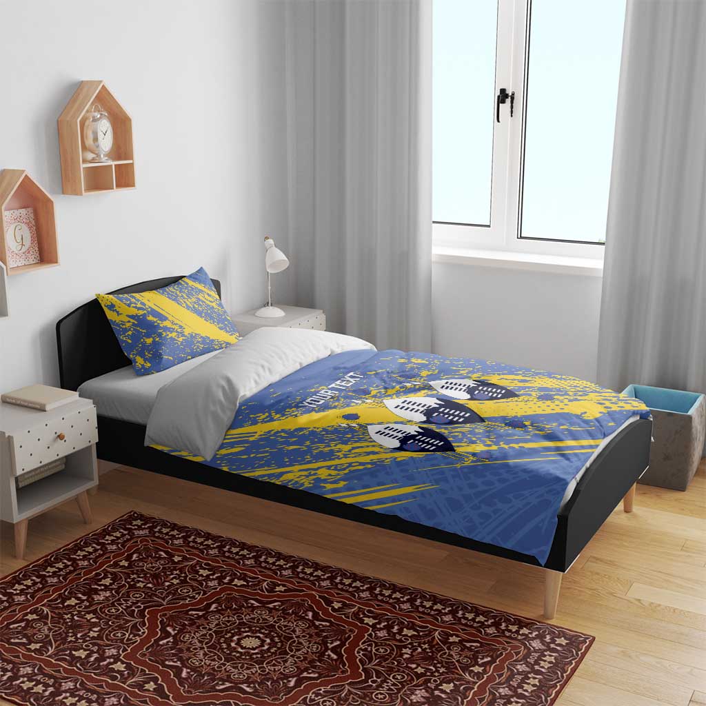 Eswatini Football Custom Bedding Set Sihlangu Semnikati Blue LT14